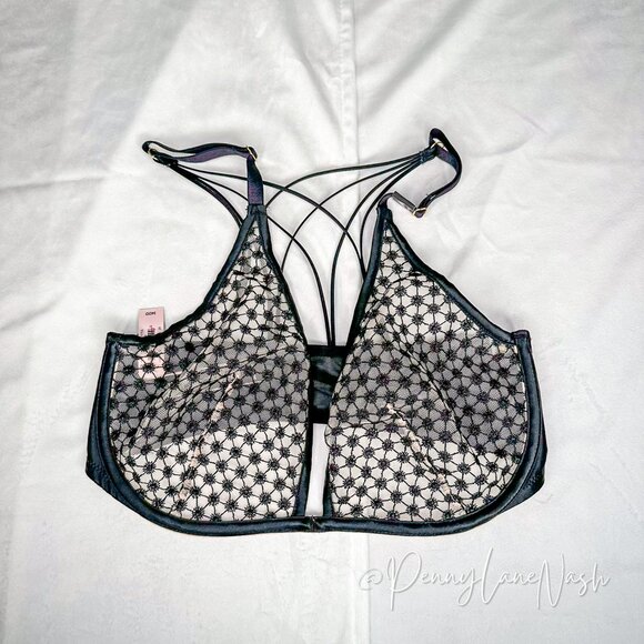 NWT Victoria's Secret LUXE Starburst Unlined Plunge Bra Black - Picture 2 of 9
